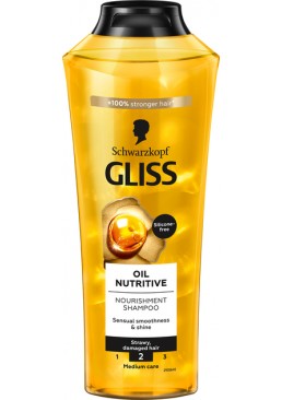 Шампунь Gliss Kur Oil Nutritive для сухих, поврежденных волос с секущимися кончиками, 400 мл