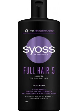 Шампунь Syoss Full Hair 5 с тигровой травой для тонких волос без объема, 440 мл