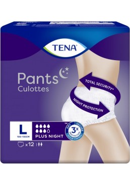 Трусы-подгузники для взрослых Tena Pants Plus Night ночные размер Large L, 12 шт
