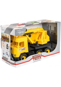 Авто Tigres Middle truck кран желтый в коробке
