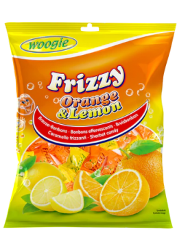 Цукерки Woogie Frizzy Апельсин та Лимон, 170 г