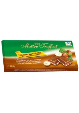 Шоколад молочний Maître Truffout із подрібненими горіхами, 100 г