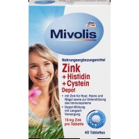 Харчова добавка Mivolis Zink + Histidin + Cystein Depot, 40 шт