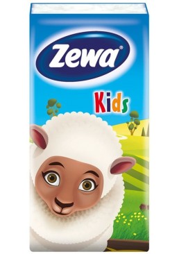 Хусточки паперові тришарові Zewa Kids, 10 шт (1 упаковка)