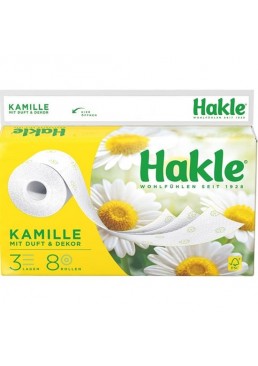Туалетная бумага Hakle 3-х слойная аромат Ромашка, 8 рулонов