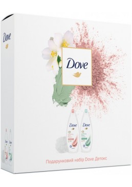 Подарочный набор Dove Детокс (крем гель для душа 2 шт + мочалка для тела)