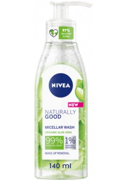 Мицеллярний гель Nivea Naturally Good для вмивання, 140 мл