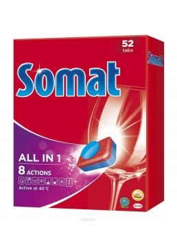 Таблетки для посудомоечной машины Somat All in 1 52 шт