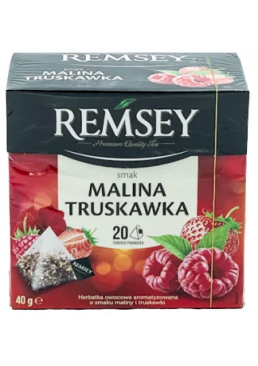 Чай фруктовый REMSEY со вкусом малины и клубники, 20 пакетиков