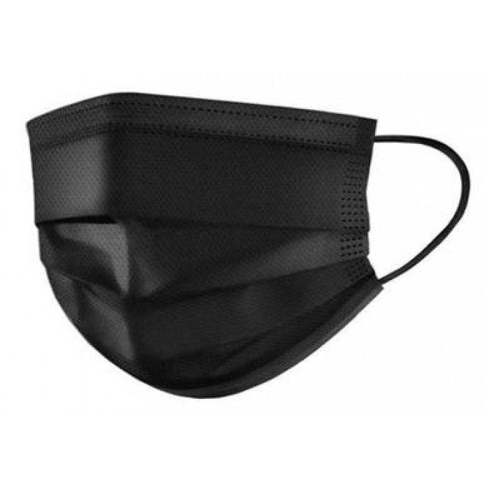Медицинская маска защитная Черная в упаковке, 10 шт - 