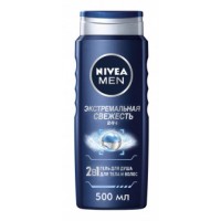 Гель для душа Nivea Men Экстремальная свежесть 2в1 для тела и волос с охлаждающим эффектом, 500 мл