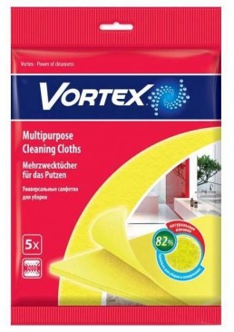 Серветки Vortex для сухого та вологого прибирання віскозні, 5 шт