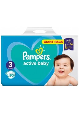 Подгузники Pampers Active Baby 3 (6-10кг), 90 шт