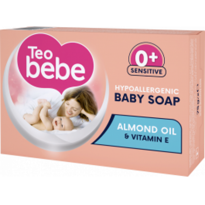 Мыло детское Teo bebe с экстрактом Миндаля + витамин Е, 75 г - 