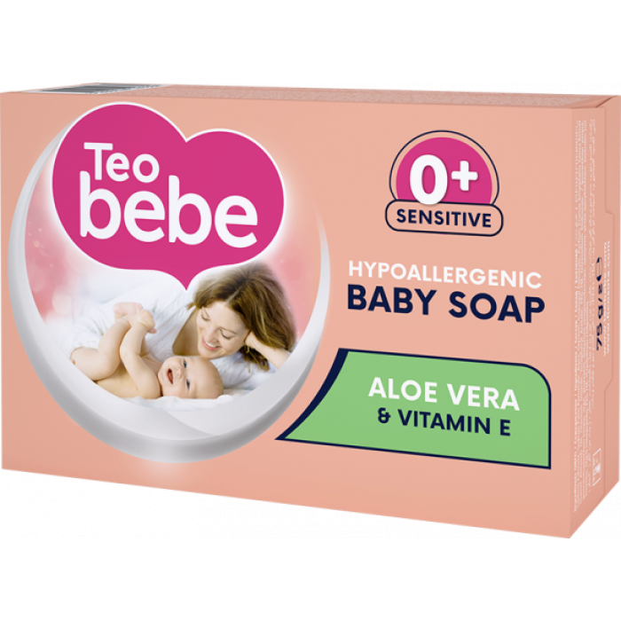 Мыло детское Teo bebe с экстрактом Алоэ + витамин Е, 75 г - 
