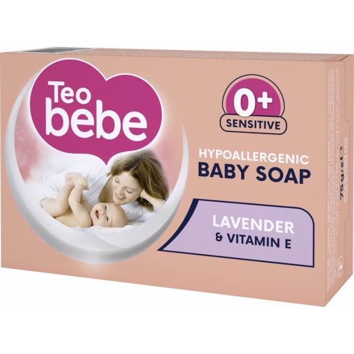 Мыло детское Teo bebe с экстрактом Лаванды + витамин Е, 75 г - 