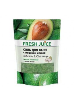 Соль для ванны Авокадо и черимойя Fresh Juice 500г (Фреш Джус)