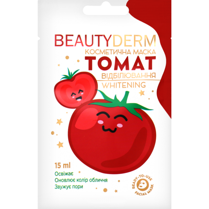 Маска альгинатная BeautyDerm Отбеливание с томатом, 15 мл - 