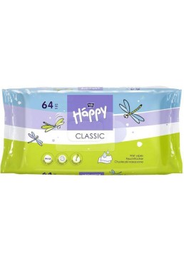 Детские влажные салфетки Happy Classic, 64 шт