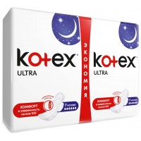 Прокладки Кotex Ultra Dry Night Duo 6 капель, 14 шт 