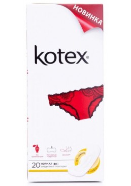Прокладки ежедневные женские гигиенические Normal Kotex, 20 шт