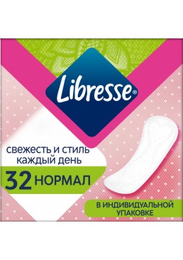 Ежедневные гигиенические прокладки Libresse Dailyfresh Normal, 32 шт 