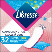 Ежедневные прокладки Libresse Daily Fresh Normal Deo ультратонкие с ароматом, 32 шт