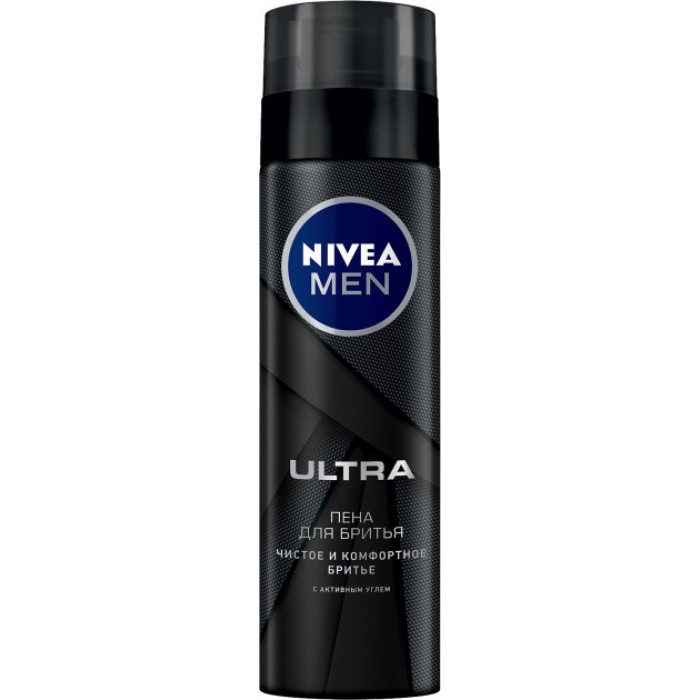 Піна для гоління Nivea Men Ultra з активним вугіллям, 200 мл - 