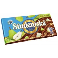Шоколад молочний Studentska з арахісом, желейними шматочками і шматочками груші, 180 г