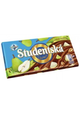 Шоколад молочный Studentska с арахисом, желейными кусочками и кусочками груши, 180 г