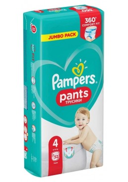 Подгузники-трусики Pampers Pants Размер 4 (9-15 кг), 52 шт