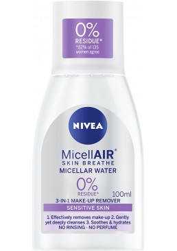 Мицеллярная вода Nivea Дихання шкіри для чутливої шкіри, 100 мл