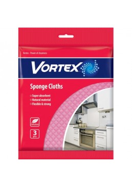 Салфетки Vortex для уборки губчатые, 3 шт