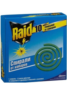 Спіралі від комарів Raid, 10 шт