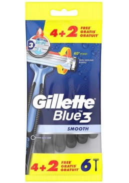 Одноразові бритвені верстати Gillette Blue 3 Smooth, 6 шт