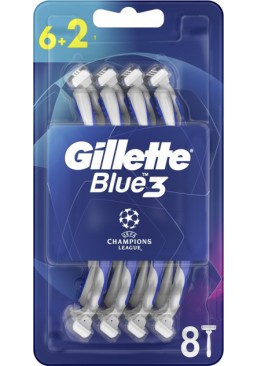 Одноразові станки для гоління чоловічі Gillette Blue 3, 8 шт