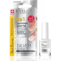 Засіб для відновлення нігтів 8в1 Eveline Cosmetics Nail Therapy Professional Silver Shine, 12 мл
