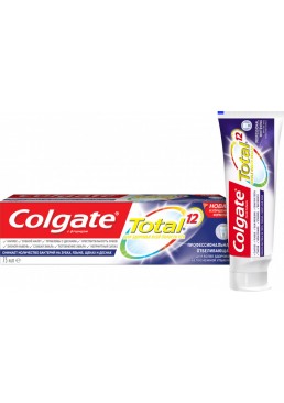 Комплексная зубная паста Colgate Total 12 Профессиональная Отбеливающая Антибактериальная, 75 мл