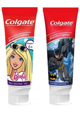Детская зубная паста Colgate Барби - Бетмен защита от кариеса от 6 лет, 75 мл 