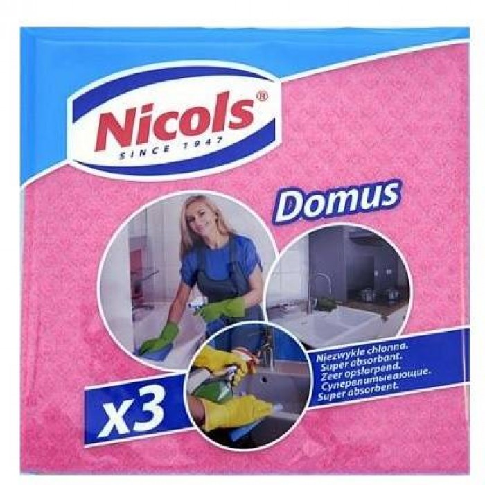 Салфетки Nicols Domus целлюлозные влаговпитывающие, 3 шт - 