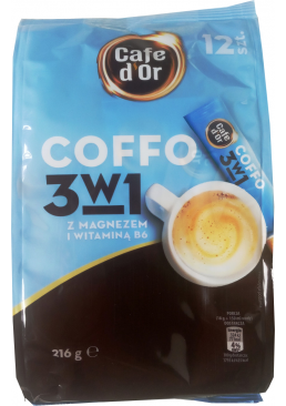 Кава розчинна в стіках Coffo Cafe d'or з магнієм, 150 г (12 стіків)