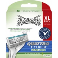 Змінні леза Wilkinson Sword Quattro Titanium Sensitive в упаковці, 5 шт