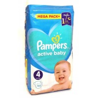 Подгузники Pampers Active Baby-Dry,размер 4 (9-14кг) 132шт