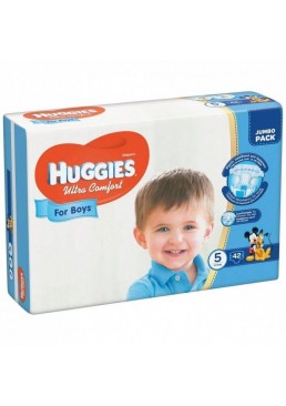 Подгузники Huggies Ultra Comfort 5 для мальчиков (12-22кг) 42шт