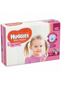 Подгузники Huggies Ultra Comfort 5 для девочек (12-22кг) 42шт