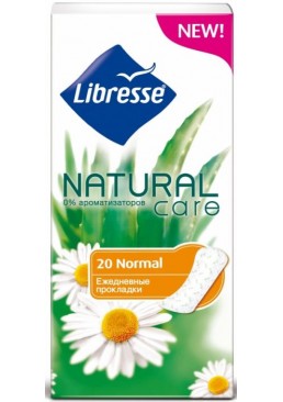 Щоденні гігієнічні прокладки Libresse Natural Care Pantyliners Normal, 20 шт