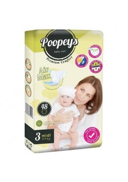 Подгузники Poopeys Premium Comfort 3 (4-9 кг), 48 шт