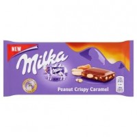 Шоколад Milka Peanut Crispy Caramel молочний арахіс і карамель 100г