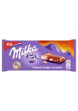 Шоколад Milka Peanut Crispy Caramel молочний арахіс і карамель 100г