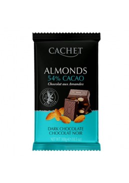 Чорний шоколад з мигдалем Cachet with Almonds Dark Chocolate 300 г